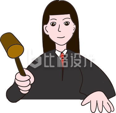 手持法槌的法官形象 展现法律威严