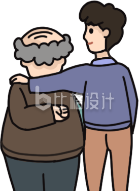 年轻人关爱老人形象图，传递温暖正能量