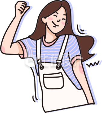 穿着背带装的活力女孩形象宣传插画