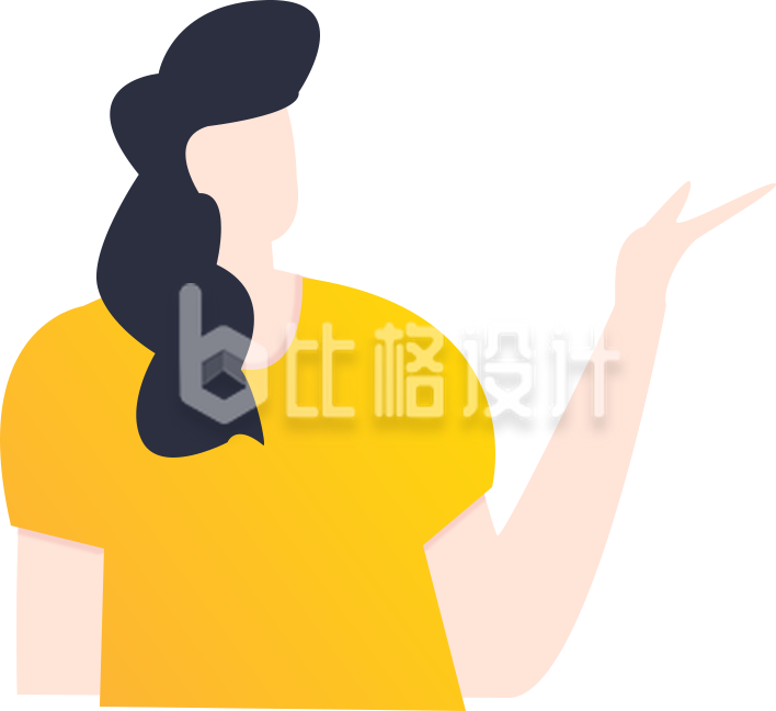 穿着黄色上衣的人物形象宣传物料图
