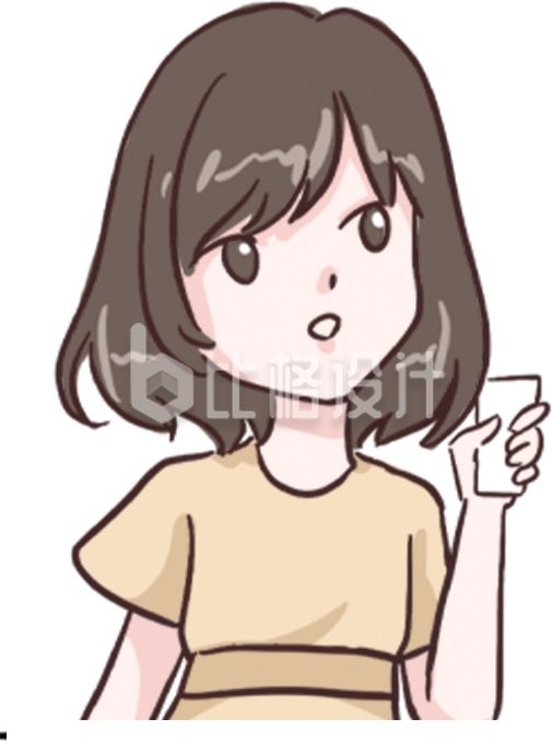 可爱女孩手持物品形象 适合多种宣传物料