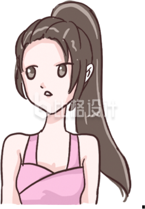 粉色吊带装运动女孩形象的可爱宣传图