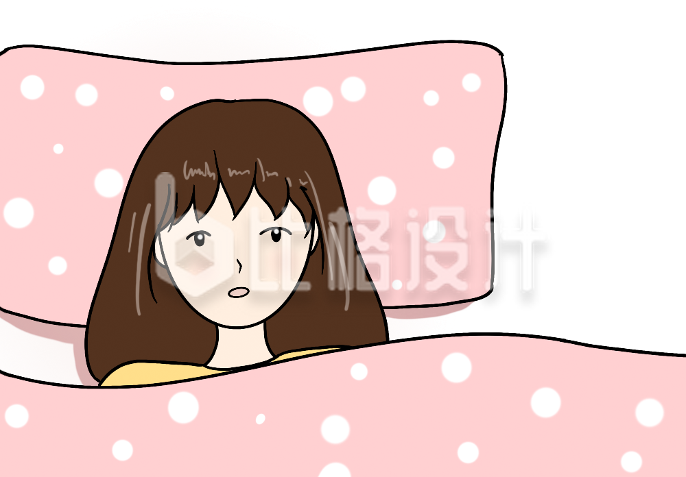 可爱女孩卧床形象，温馨氛围尽显舒适
