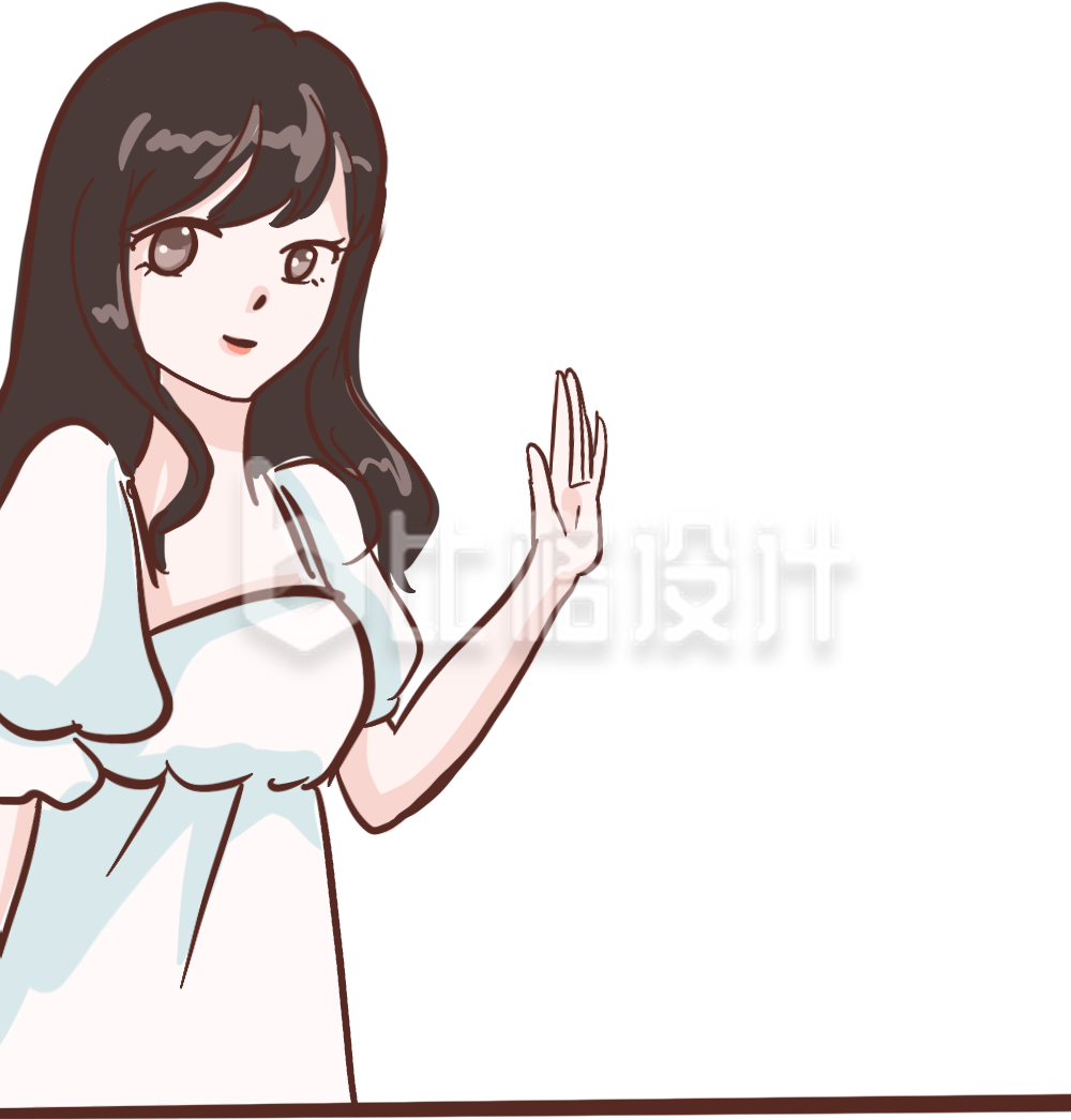 身着白色连衣裙的女孩形象宣传物料