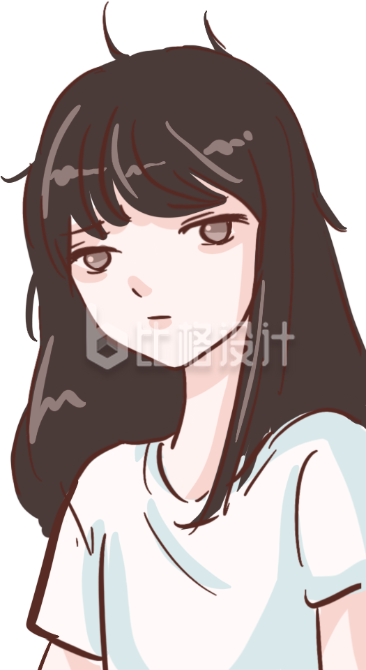 简约卡通风格的女生形象宣传图