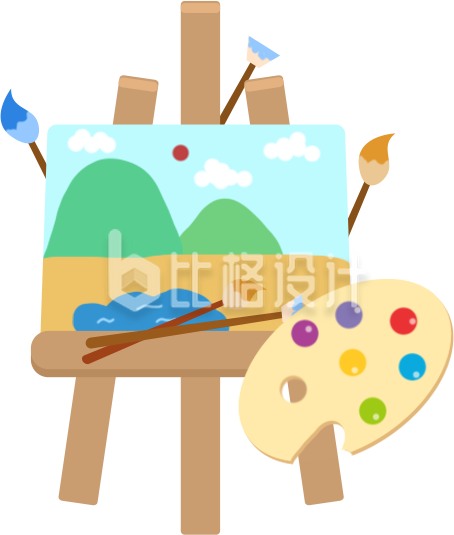 可爱画具组合 绘画教学好帮手