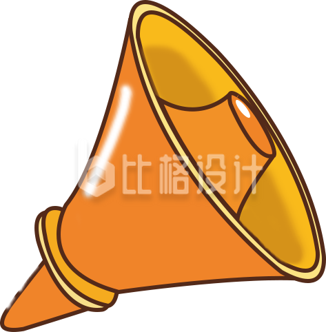 橙色喇叭宣传物料，活力满满吸引眼球