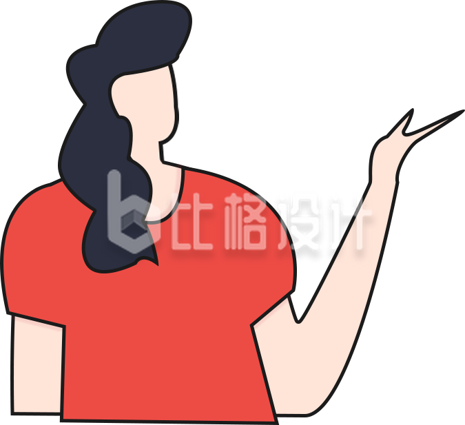 穿红衣的人物形象宣传物料设计图