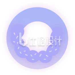 简约紫色环形装饰形状图标素材