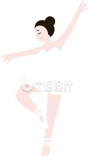 优雅芭蕾舞者，舞动青春的美丽宣传插画