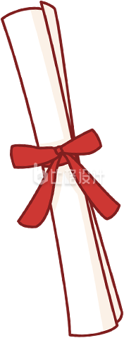 绑着红丝带的卷轴式证书设计图 绑着红丝带的卷轴式证书设计图