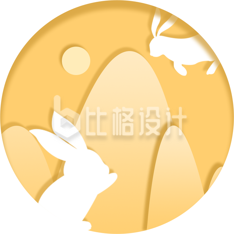 可爱玉兔剪影图 中秋宣传必备装饰素材