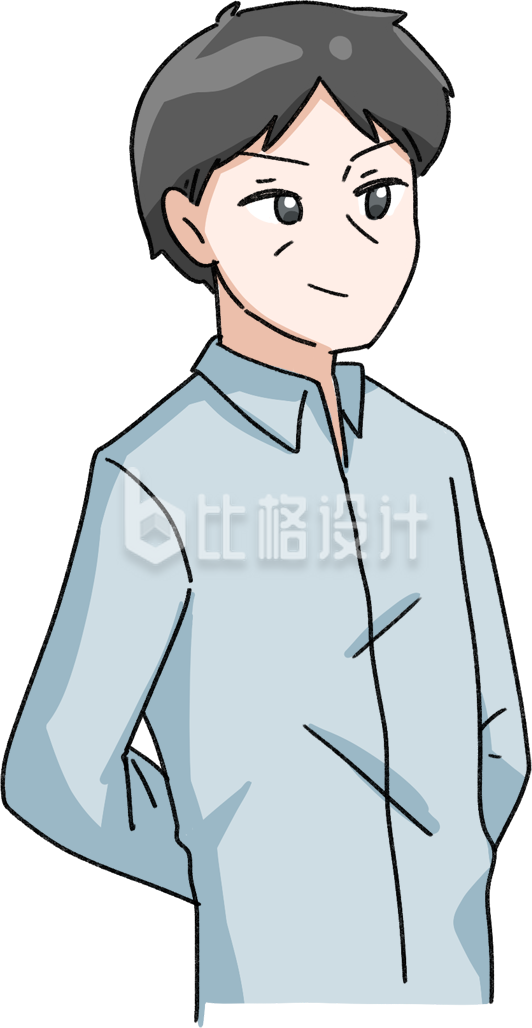 穿着浅蓝色衬衫的商务人士形象插画