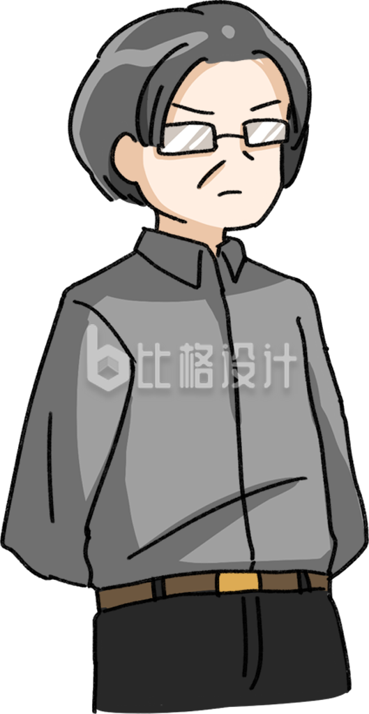 穿衬衫的商务人士形象卡通图