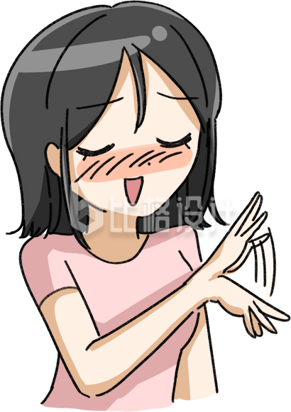 可爱卡通女孩形象，适合美甲宣传物料