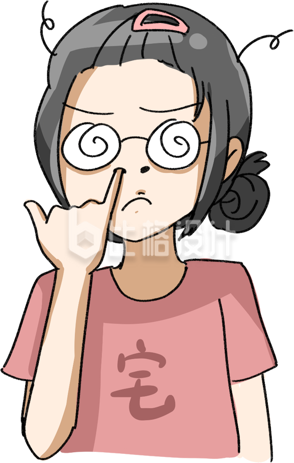 可爱卡通女孩形象，适合做趣味宣传物料