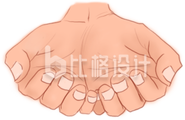 简约卡通伸手插画