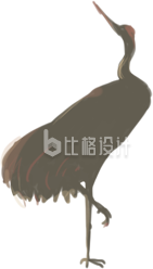 简约剪影仙鹤插画