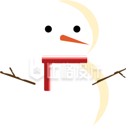简约圣诞节小雪人可爱插画