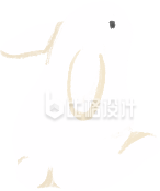 简约白白胖胖的小兔子插画