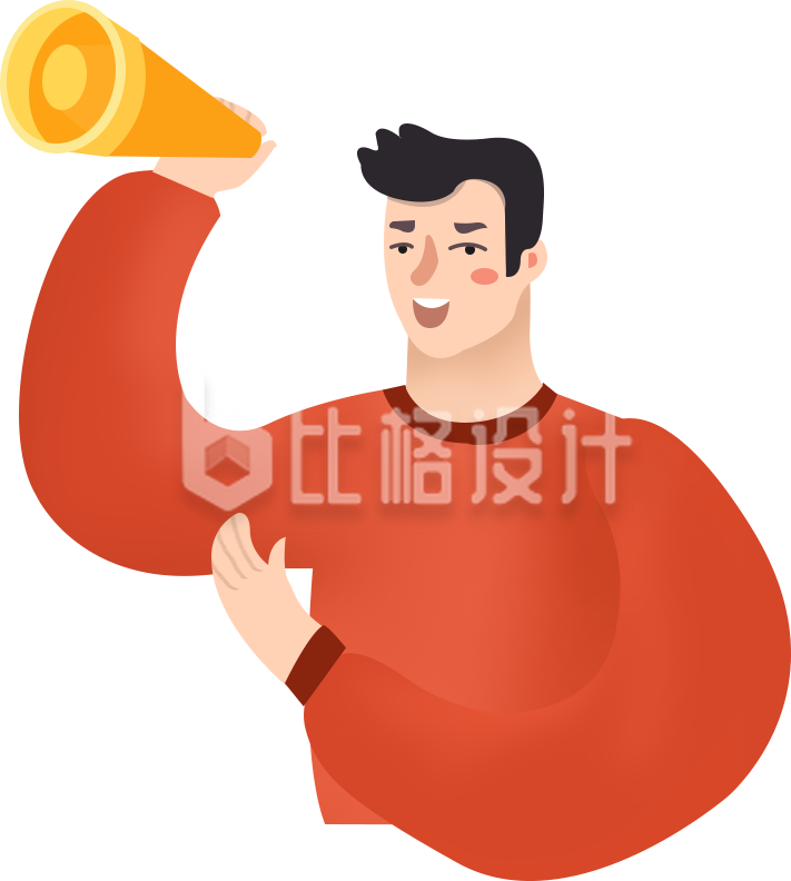 简约拿话筒的人插画