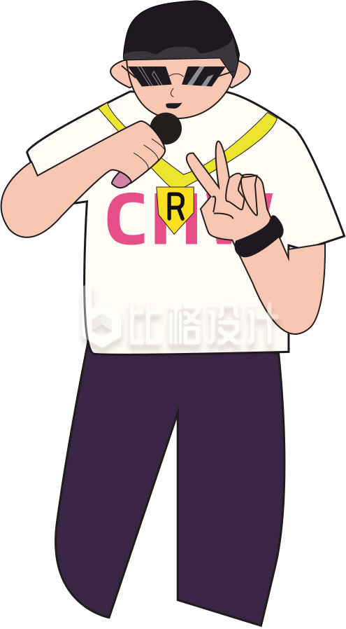简约唱歌男孩插画