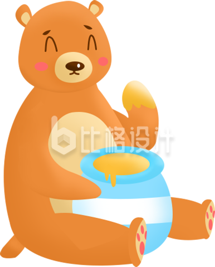 简约卡通小熊可爱插画