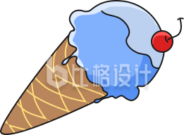 简约卡通冰淇淋插画