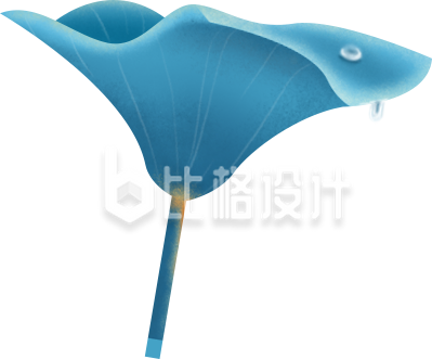简约卡通荷叶插画