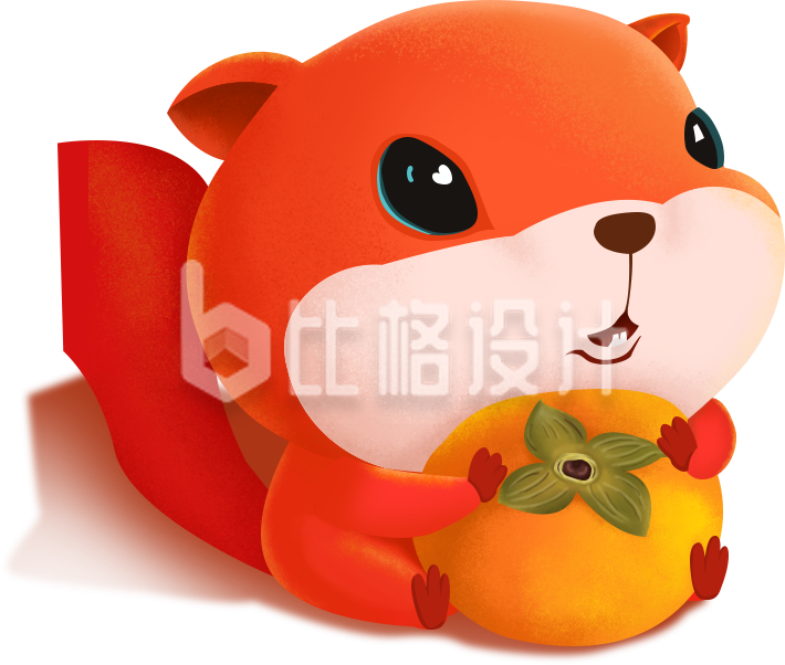 简约卡通小松鼠可爱插画
