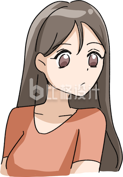 简约卡通疑惑小女孩插画