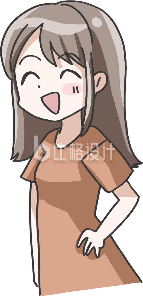 简约卡通女孩子快乐插画