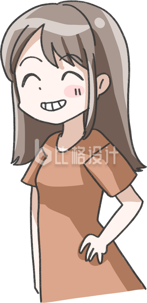 简约卡通女孩子快乐插画