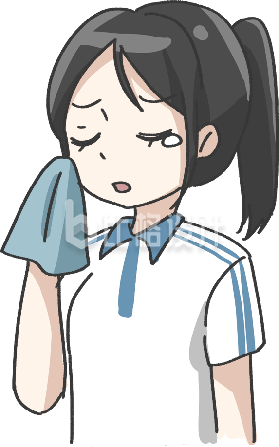简约卡通女学生插画
