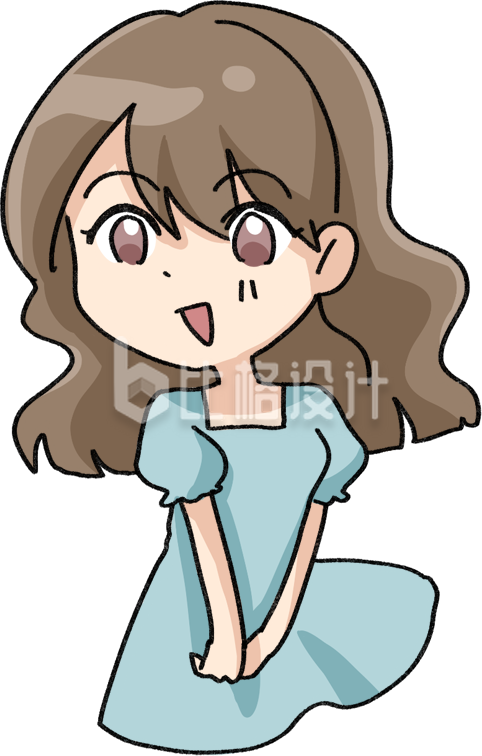 简约卡通可爱小女孩插画