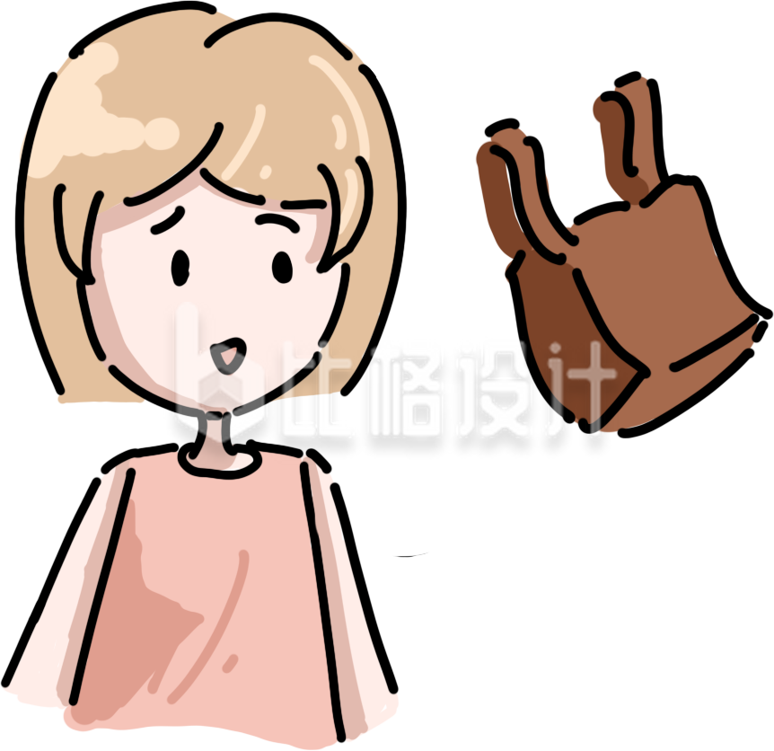 简约卡通小女孩包插画