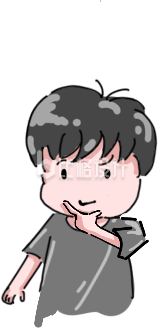 简约卡通疑惑不解男孩插画