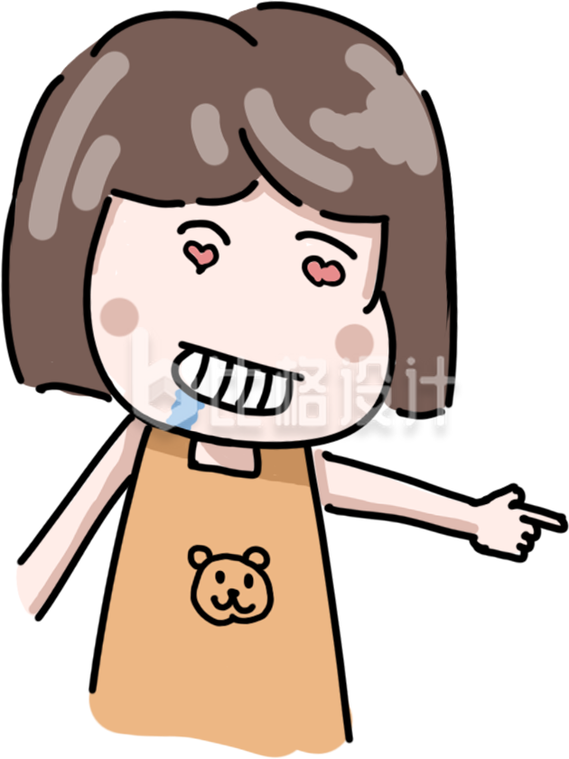 简约卡通可爱女孩插画