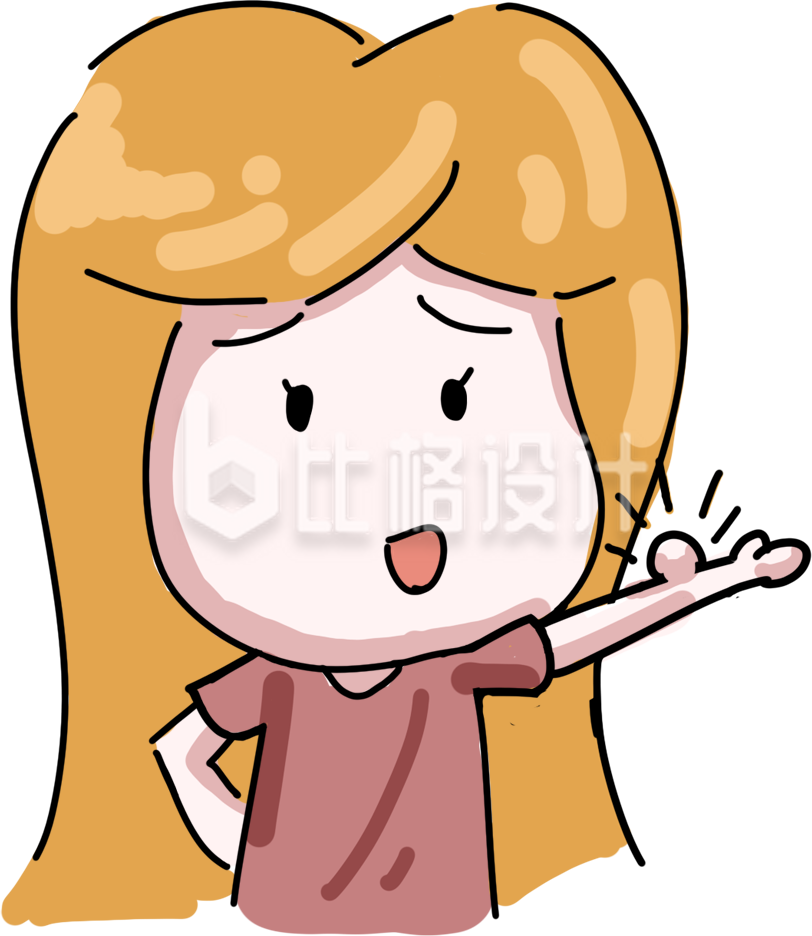 简约卡通小女孩插画