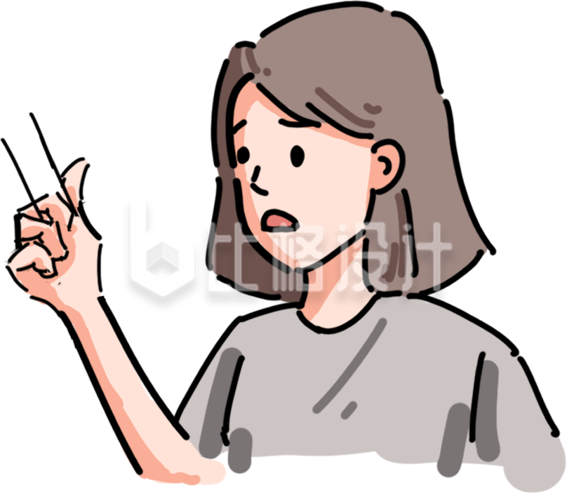简约卡通女孩说话插画