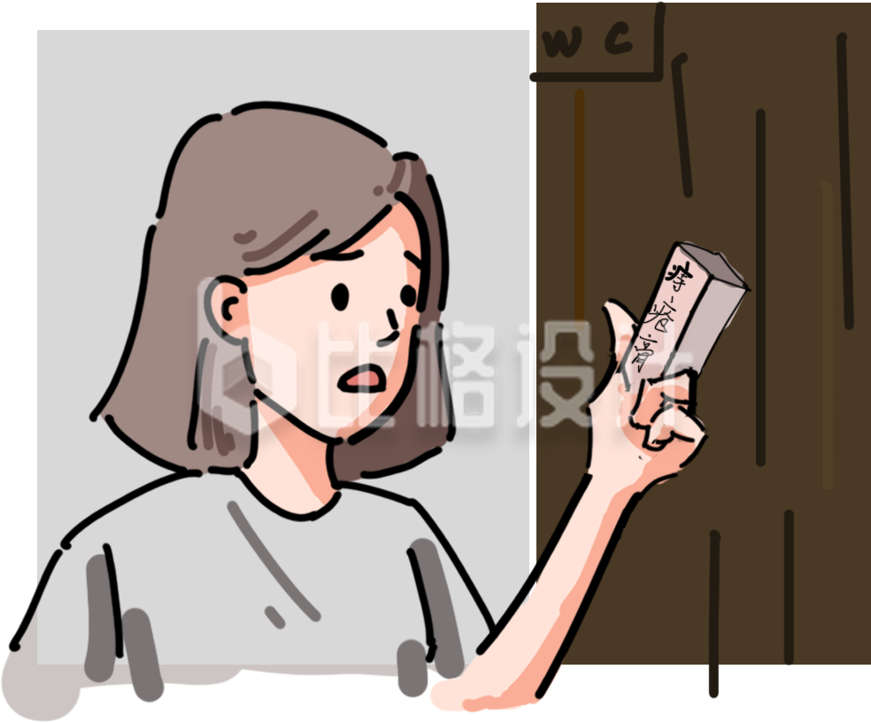 简约卡通女孩插画
