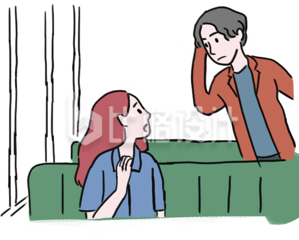 简约卡通男孩女孩公交车插画