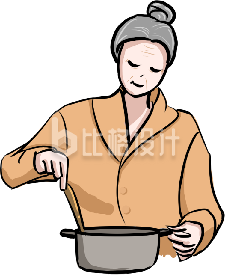 简约卡通做饭妈妈插画