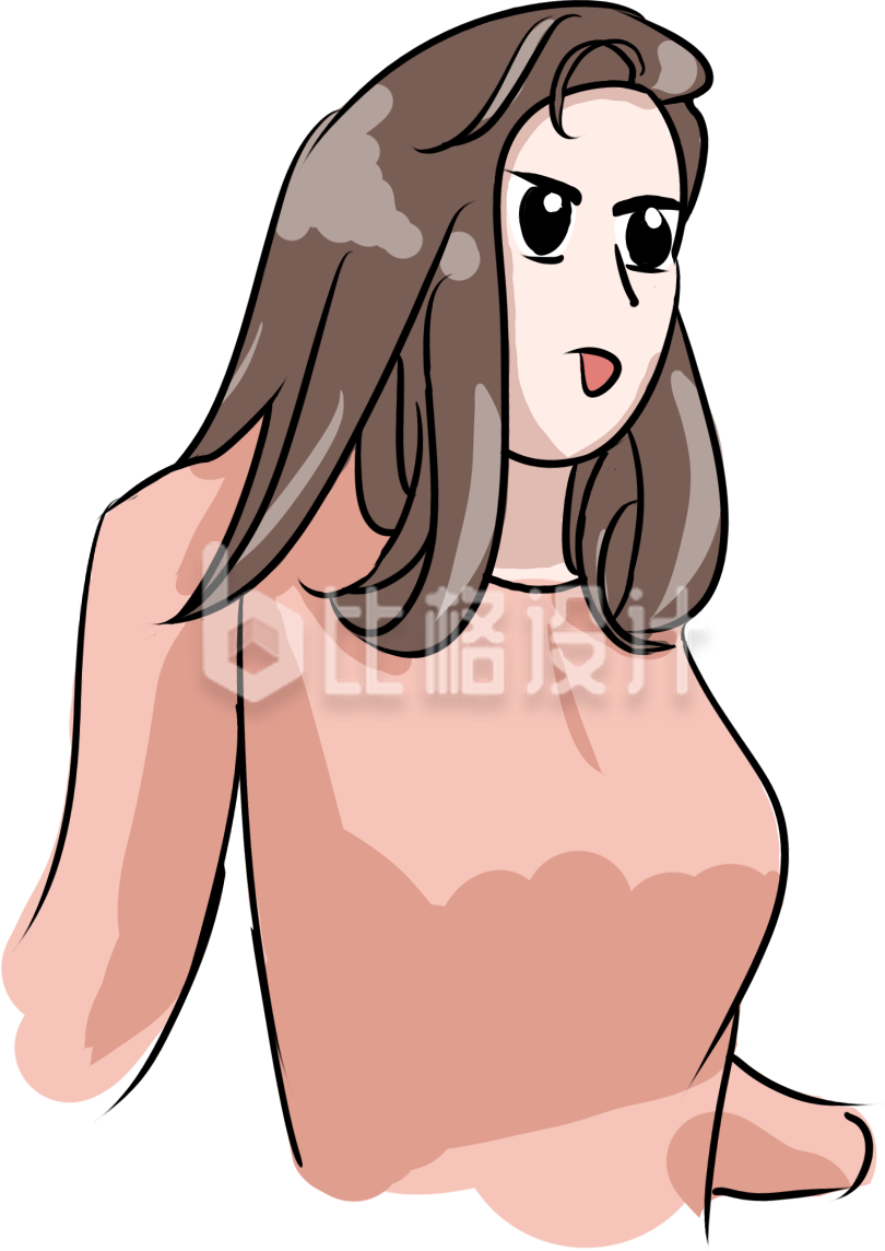 简约卡通漂亮女孩插画