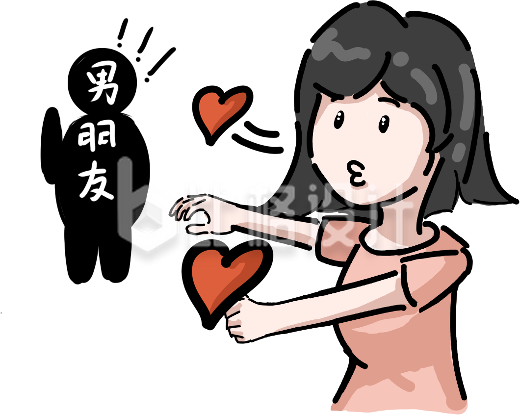 简约卡通可爱女孩插画