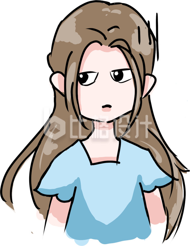 简约卡通女孩插画