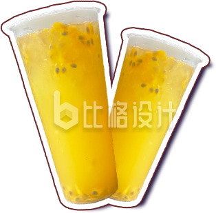 美味黄色饮品，两杯装超满足的果汁饮料