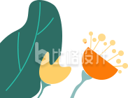 简约卡通小花小草插画