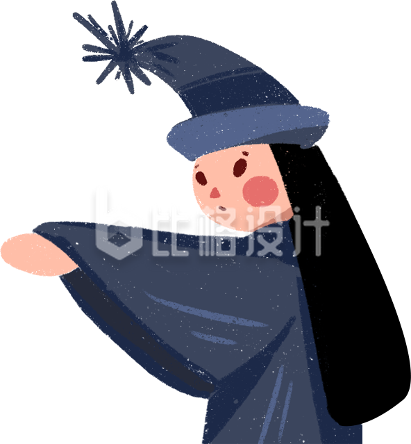 黑无常可爱插画