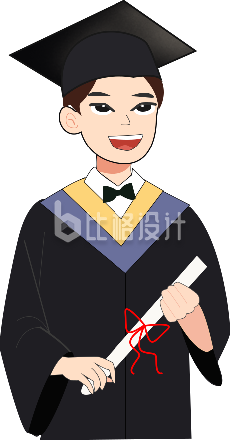 毕业生小男孩插画